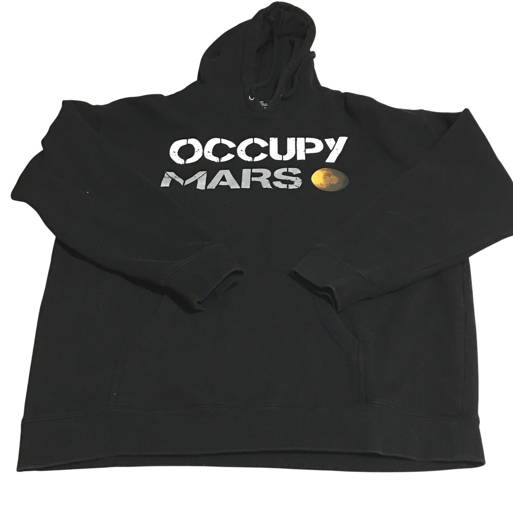 SpaceX Occupy Mars Hoodie Mens XL Black Graphic Pullover